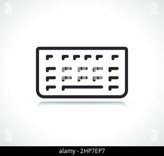 computer keyboard thin line icon Stock Vector