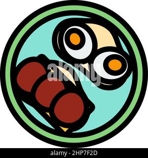 Icon Of Omlet And Sandwich Stock Vector