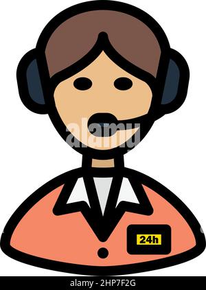 24 Hour Operator Icon Stock Vector