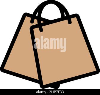 Two Shopping Bags Icon Stock Vector