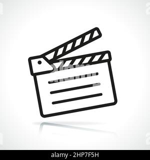 cinema clapper thin line icon Stock Vector