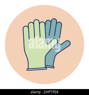 Medical protective rubber gloves vector icon Stock Vector