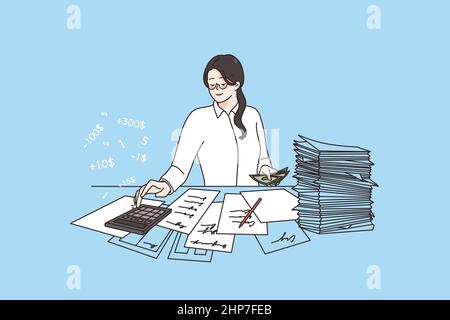 Financial analysis and calculating concept Stock Vector