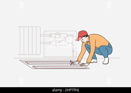 Repairing and construction works concept Stock Vector