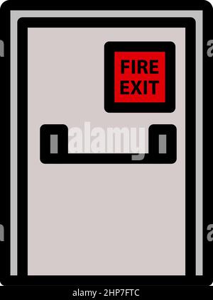 Fire Exit Door Icon Stock Vector