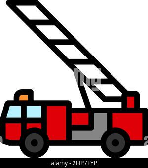 Fire Service Truck Icon Stock Vector