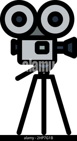 Retro Cinema Camera Icon Stock Vector