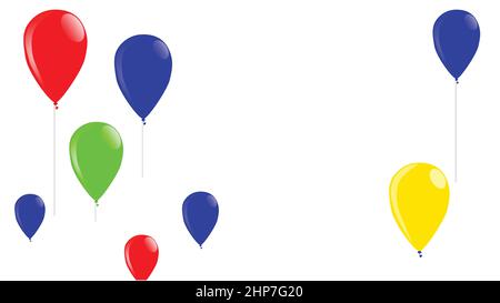 Floating Away Baloons Background Stock Vector