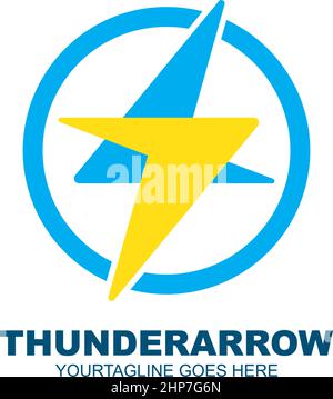 thunderbolt arrow vector icon illustration design template Stock Vector