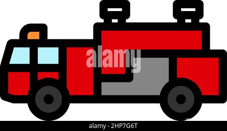 Fire Service Truck Icon Stock Vector