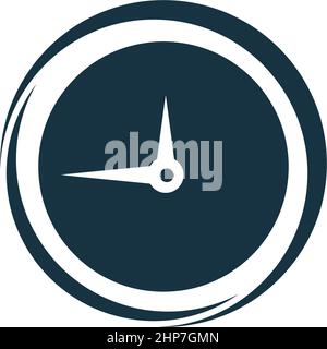 Clock time icon logo design template Stock Vector