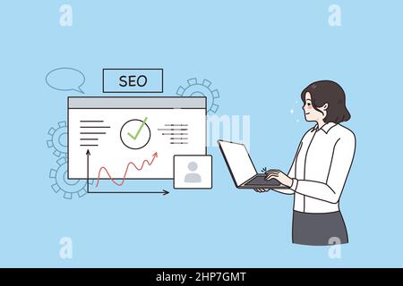 Seo optimization and business development concept Stock Vector