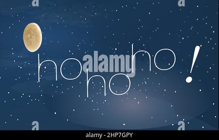 Christmas Illustration on abstract moon and stars background Stock Vector