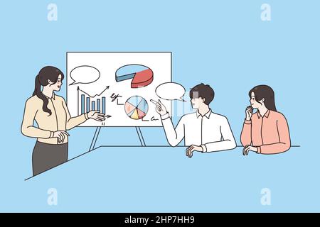 Marketing business presentation and coaching concept. Stock Vector