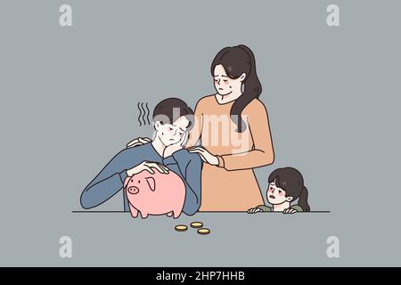 Small family budget and savings concept Stock Vector