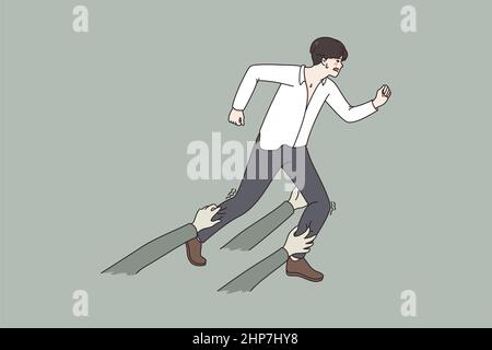 Overcoming difficulties in business concept. Stock Vector