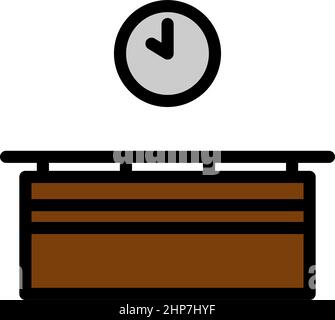 Office Reception Desk Icon Stock Vector