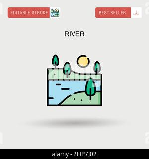 River Simple vector icon. Stock Vector