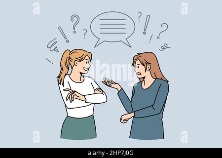 Multicultural women talk have communication problem Stock Vector