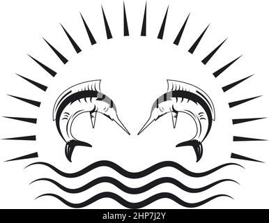 marlin fish icon  illustration vector design template Stock Vector