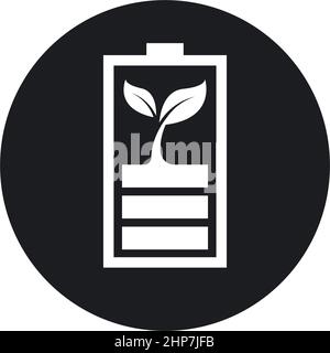 eco battery icon illustration vector design Stock Vector