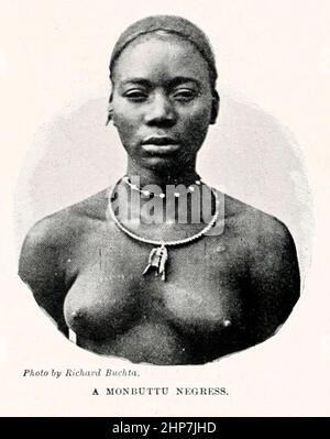 A Monbuttu negress The Mangbetu are a Central Sudanic ethnic group in the Democratic Republic of the Congo, living in the northeastern province of Haut-Uele From the book The living races of mankind; Volume 2 by Henry Neville Hutchinson, Published in London in 1901 by Hutchinson & co Stock Photo