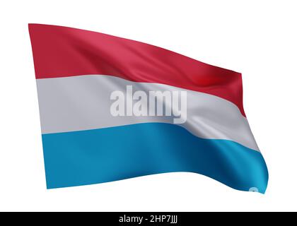 3d illustration flag of Luxembourg. Luxembourg high resolution flag isolated against white background. 3d rendering Stock Photo
