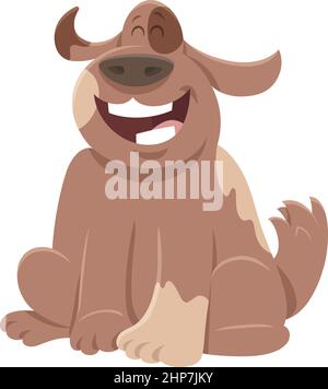 happy spotted dog cartoon animal character Stock Vector