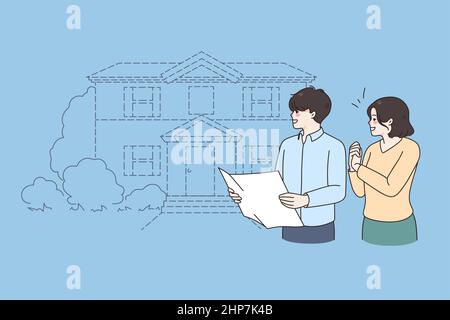Buying new apartment and real estate concept Stock Vector