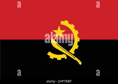 Angola National Flag Stock Vector