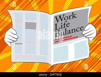 Work life balance text, sign. Stock Vector