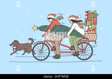 Christmas and New Year holidays concept. Stock Vector