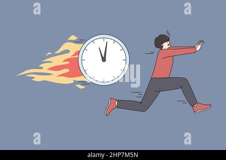 Deadline being hurry and time concept Stock Vector
