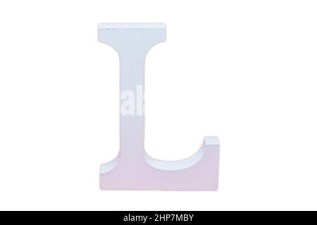 Capital letter L in white on a white background. Stock Photo