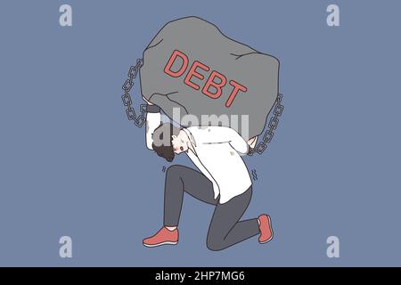 Financial crisis and debt concept. Stock Vector