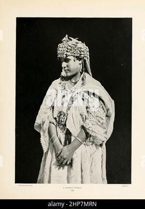 A Kabyle woman The Kabyle people are a Berber ethnic group indigenous to Kabylia in the north of Algeria, spread across the Atlas Mountains, one hundred miles east of Algiers. They represent the largest Berber-speaking population of Algeria and the second largest in North Africa. From the book The living races of mankind; Volume 2 by Henry Neville Hutchinson, Published in London in 1901 by Hutchinson & co Stock Photo