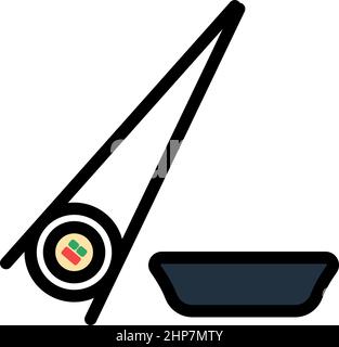 Icon Of Sushi With Sticks Stock Vector