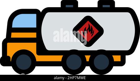 Fuel Tank Truck Icon Stock Vector