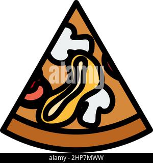 Icon Of Pizza On Plate Stock Vector