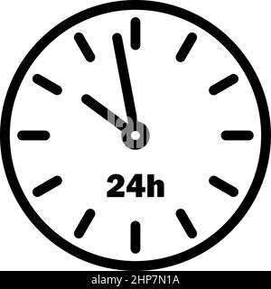 24 Hours Clock Icon Stock Vector