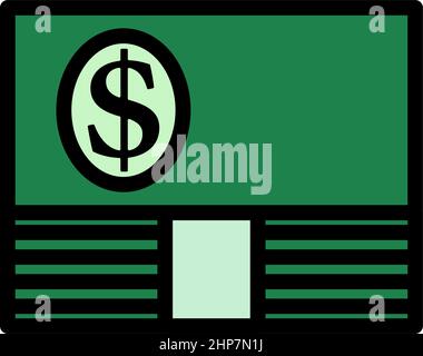 Banknote On Top Of Money Stack Icon Stock Vector