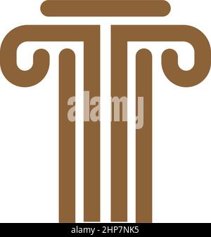 Pillar icon logo flat design template Stock Vector