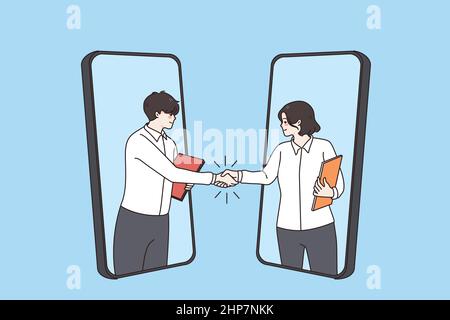 Online deal and business communication concept Stock Vector