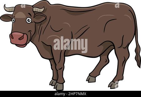 cartoon bull farm animal comic character Stock Vector