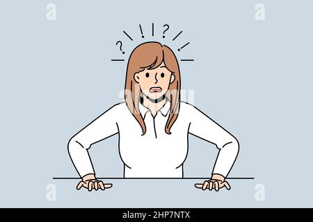 Amazed woman feel shocked with unexpected message Stock Vector