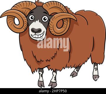 funny ram farm animal cartoon character Stock Vector