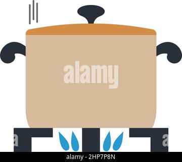 Boiling water in the pot illustration Stock Vector Image & Art - Alamy