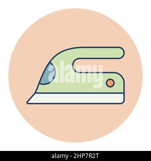 Steam iron flat vector icon Stock Vector
