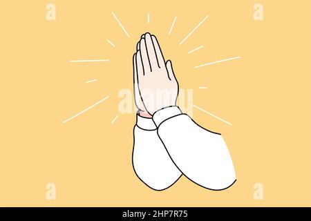 Praying religion and spirituality concept Stock Vector