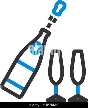 Party Champagne And Glass Icon Stock Vector
